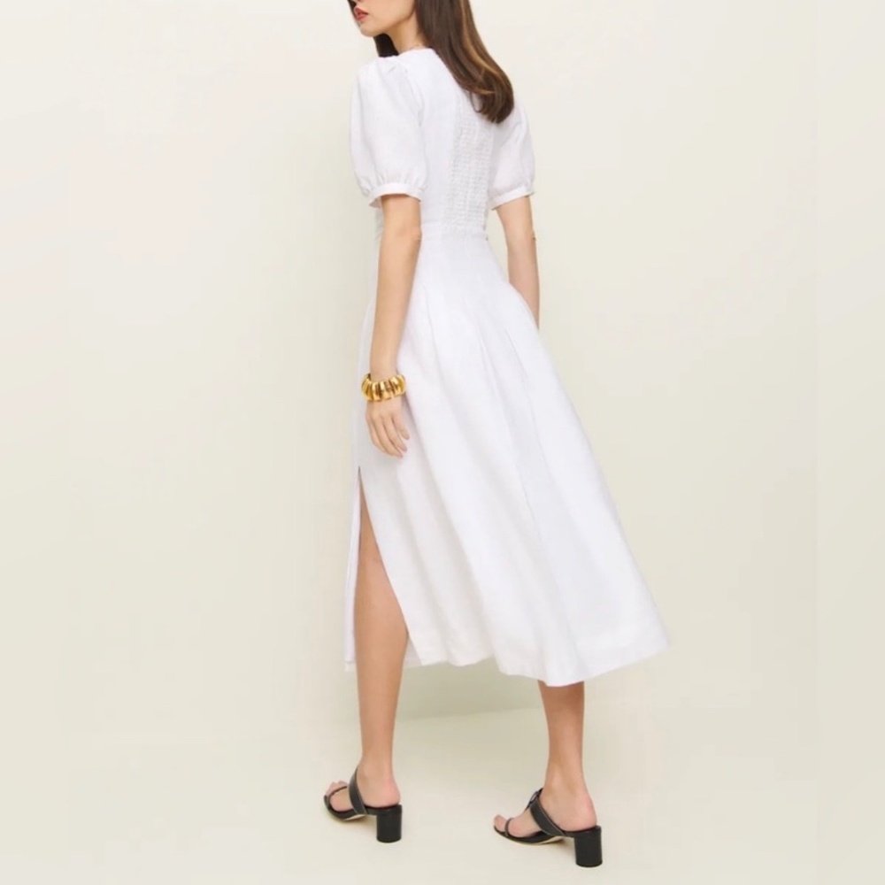 Reformation Coucou Linen Dress In White, brand new without tags, never worn. - Picture 2 of 7